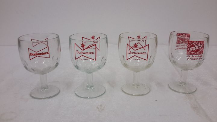 lot 54 image: Budweiser and falstaff stemware