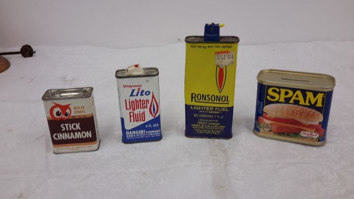 lot 66 image: vintage metal canisters