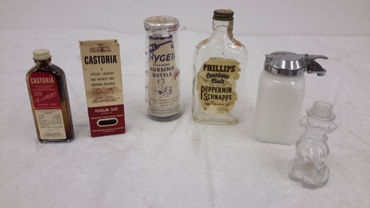 lot 68 image: glass bottles, figurine