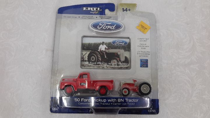 lot 99 image: 1950 Ford Pickup with 8N tractor