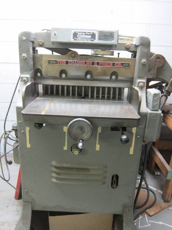 lot 10 image: Chandler & Price Paper Cutter
