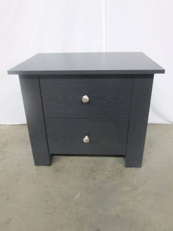 lot 21 image: Alcove 2 Drawer Nightstand - Black