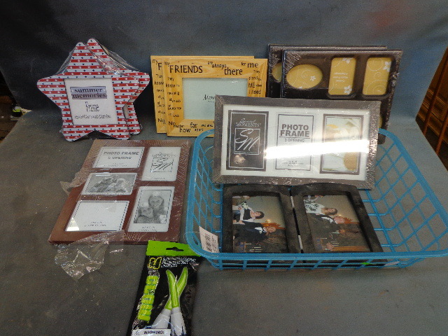 lot 60 image: Picture frames and basket