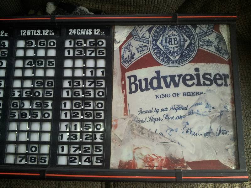lot 62 image: Budweiser Beer Sign - Roughly 4 x ...