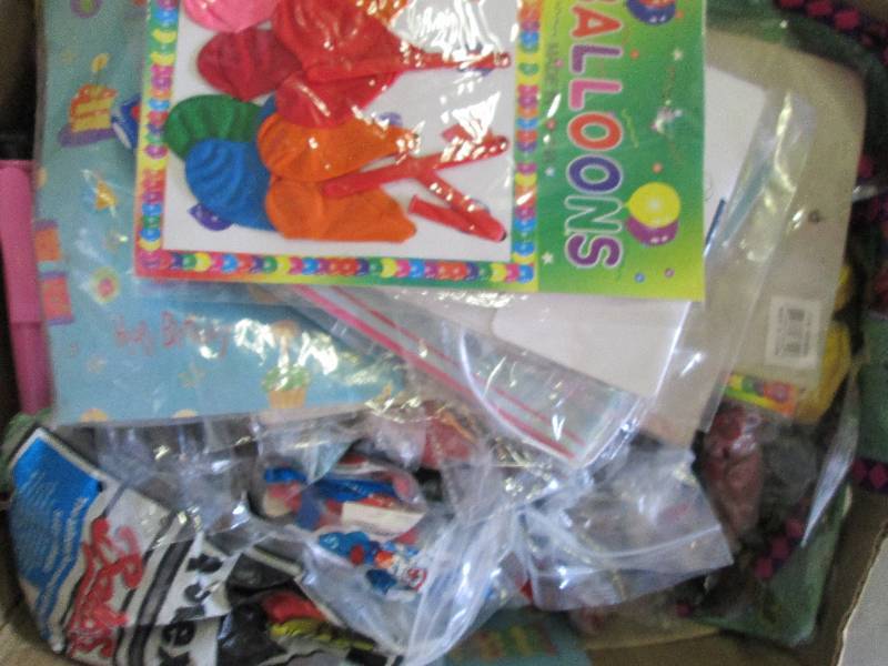 lot 37 image: box of party baloons and water balo...