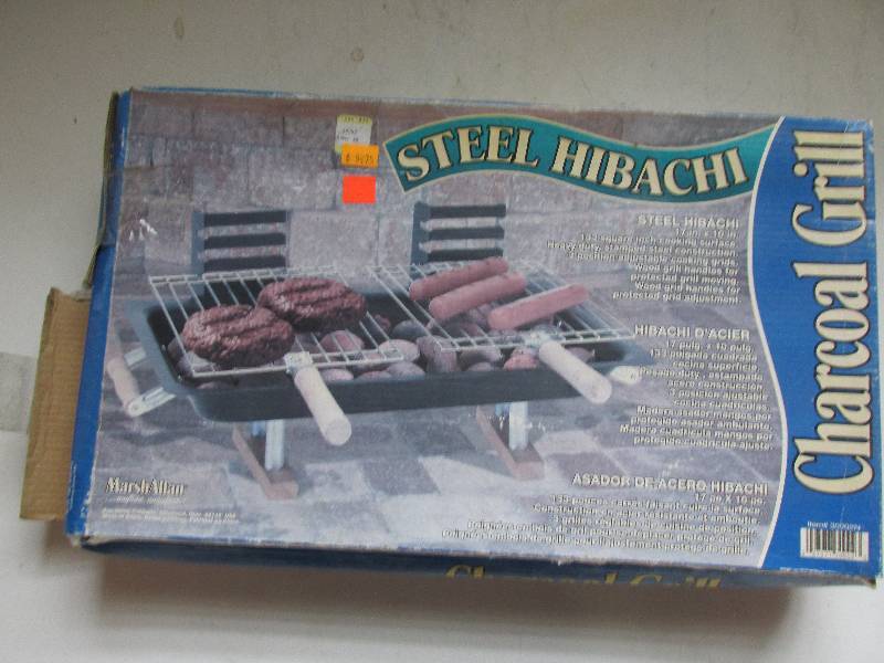lot 74 image: steel hibachi charcoal grill...