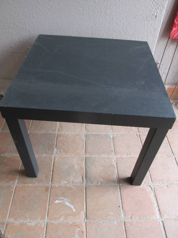 lot 92 image: little black table 18 high, 22x22...