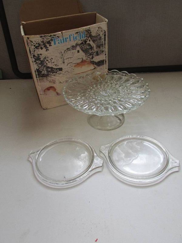 lot 102 image: fair field 1 footed cake plate...