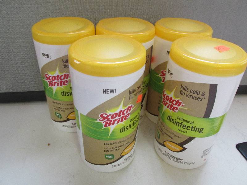 lot 136 image: 5 botanical disinfecting wipes 75 w...