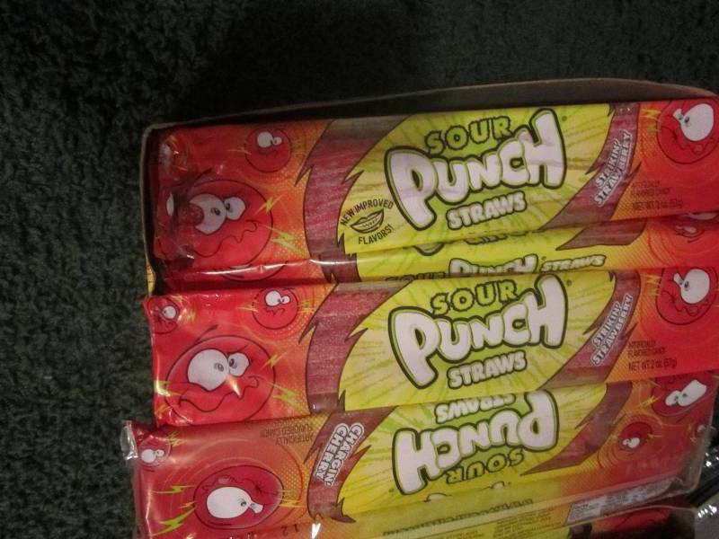 lot 227 image: aprox 24 sour fruit punch straws st...