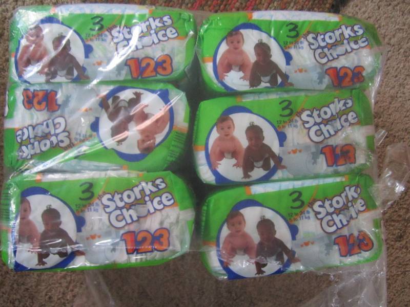 lot 244 image: 6 24 packs of dipers size 3...
