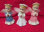 lot 339 image: Qty 3 Angels white , blue, and pink...