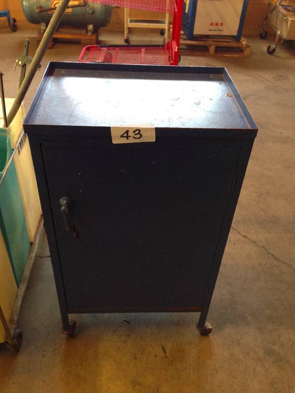 Metal cabinet on wheels