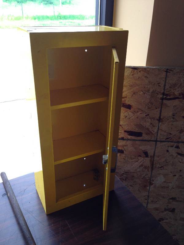 Metal spill control station cabinet