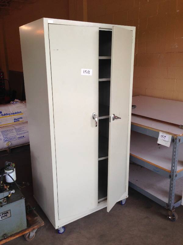 2 door cabinet on casters.