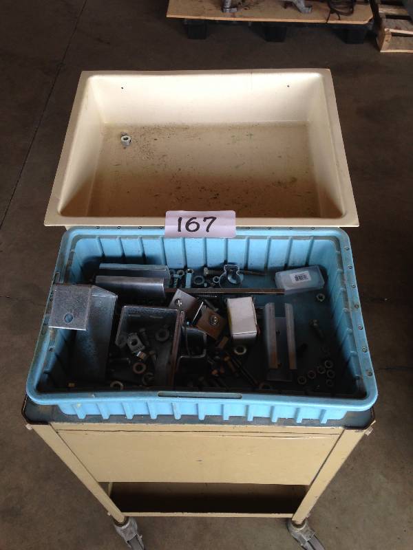 Cabinet  cart on wheels w 2 bins