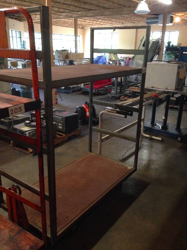 Metal cart on casters