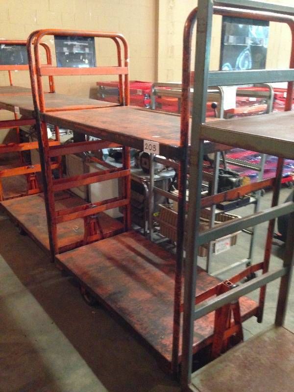 Metal cart on casters