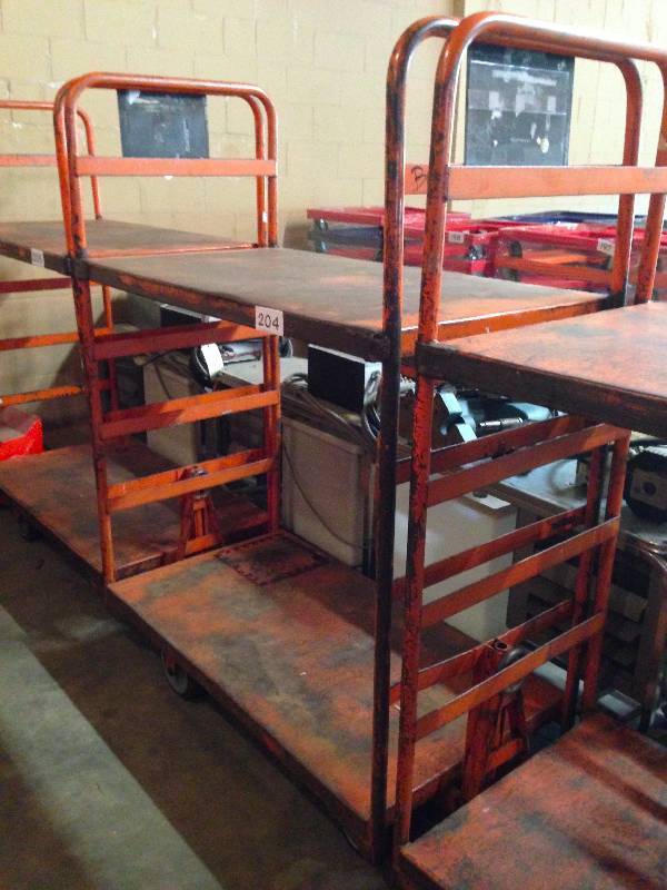 Metal cart on casters