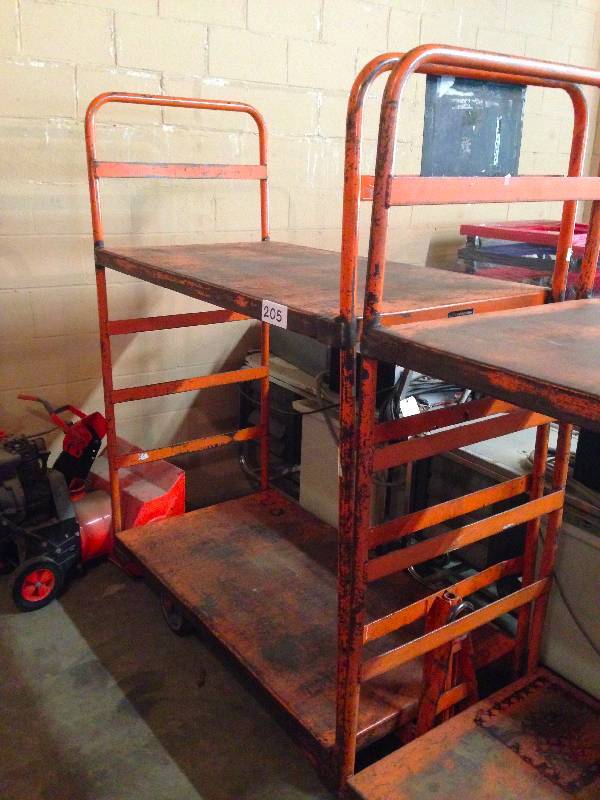 Metal cart on casters