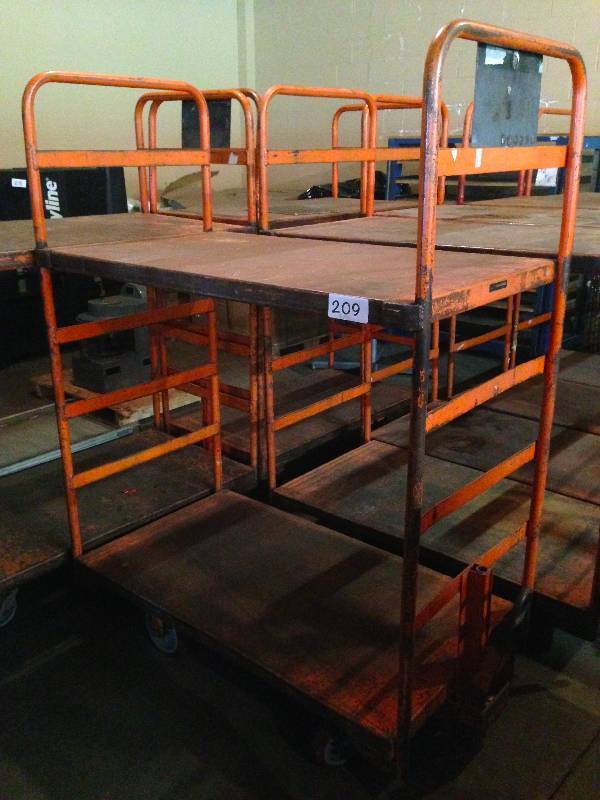 Metal cart on casters
