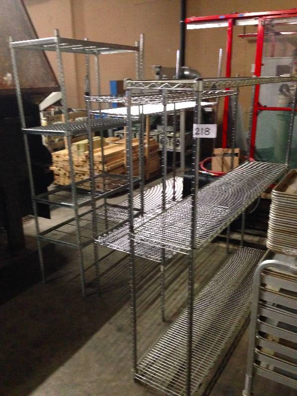 4 misc. sized Metro style shelf units