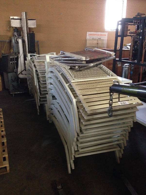 Lot of beach  pool lounge chairs