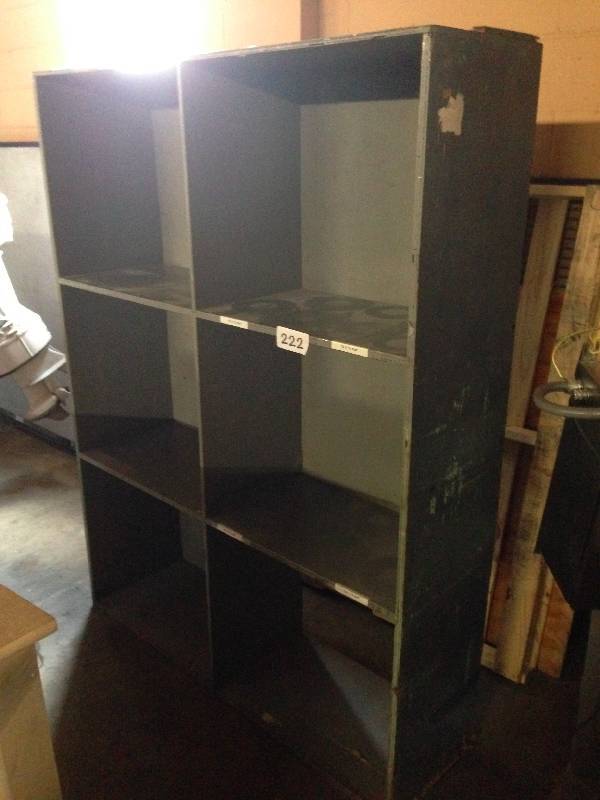Wooden 6 compartment shelf unit