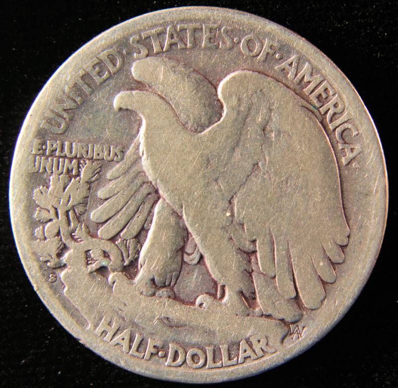 1921 S WALKING LIBERTY SILVER HALF VG KEY DATE