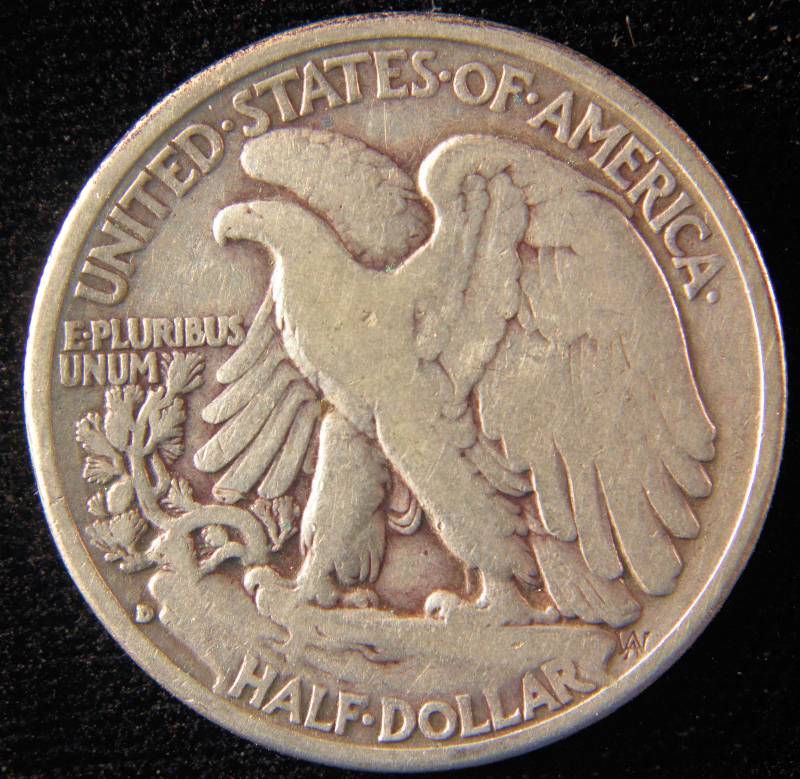 1934 D WALKING LIBERTY SILVER HALF FINE