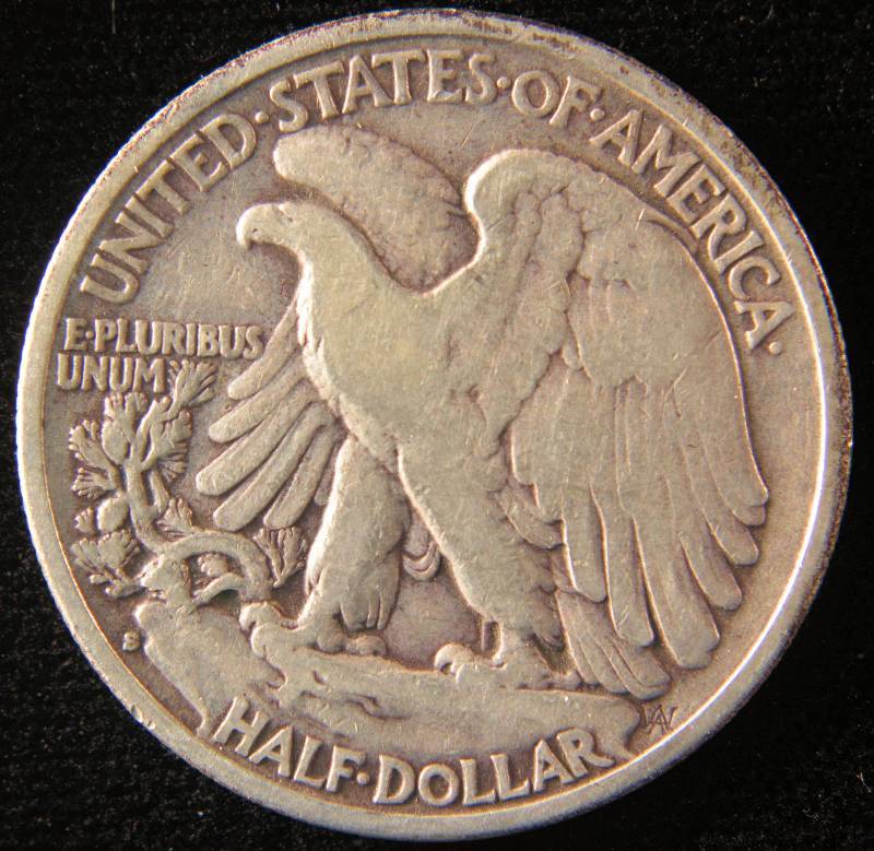 1934 S WALKING LIBERTY SILVER HALF VF