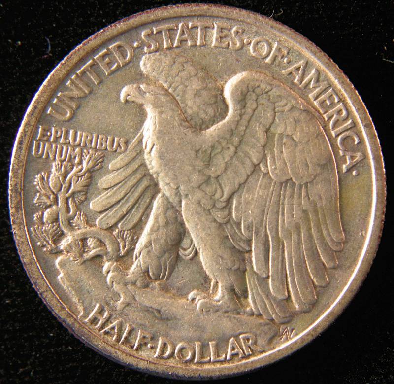 1935 WALKING LIBERTY SILVER HALF XF