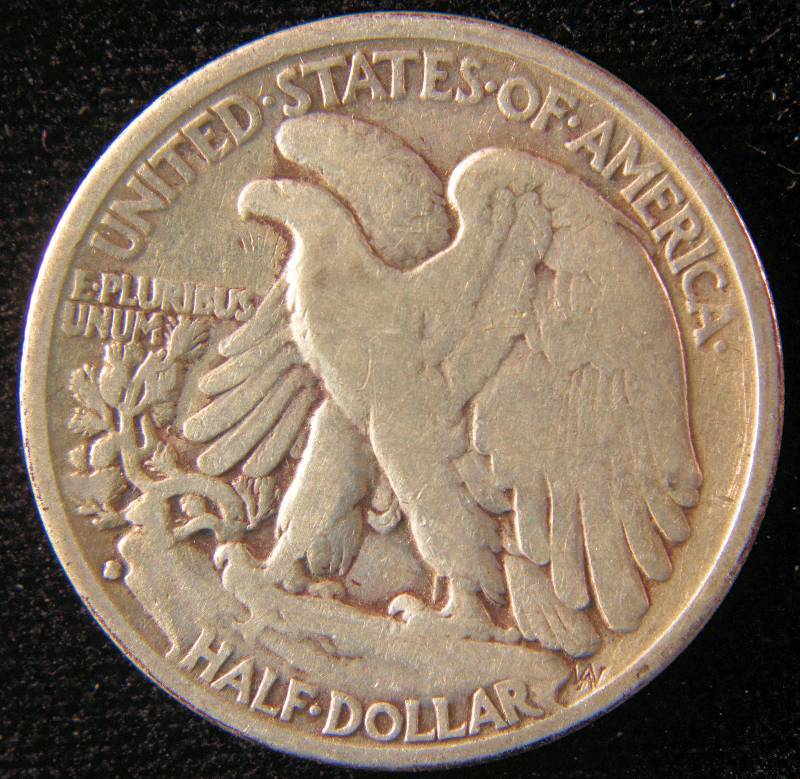 1935 S WALKING LIBERTY SILVER HALF FINE