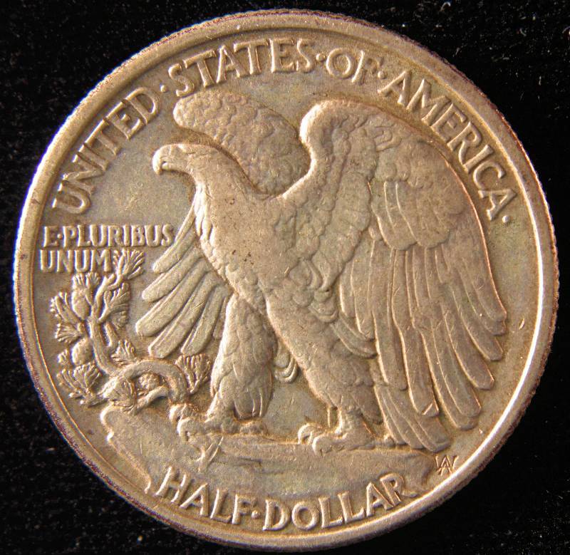 1936 WALKING LIBERTY SILVER HALF XF