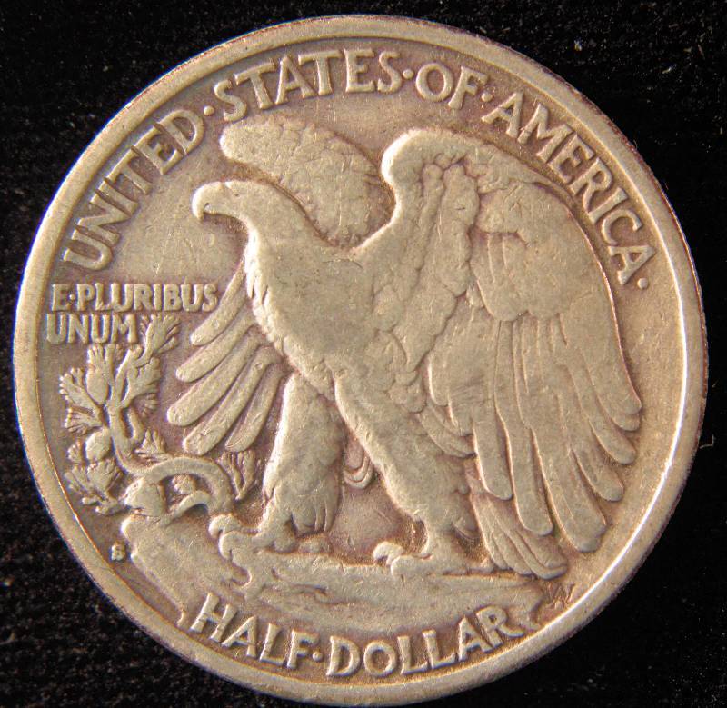 1936 S WALKING LIBERTY SILVER HALF VF