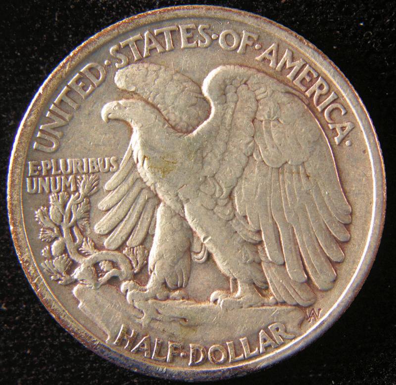 1937 WALKING LIBERTY SILVER HALF VF