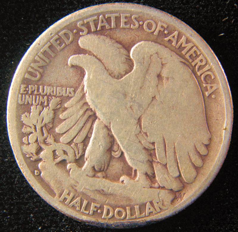 1937 D WALKING LIBERTY SILVER HALF VG