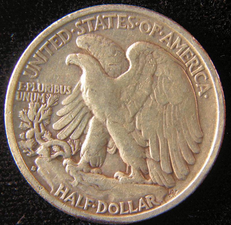 1937 S WALKING LIBERTY SILVER HALF VF