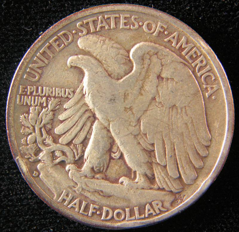 1939 D WALKING LIBERTY SILVER HALF VF