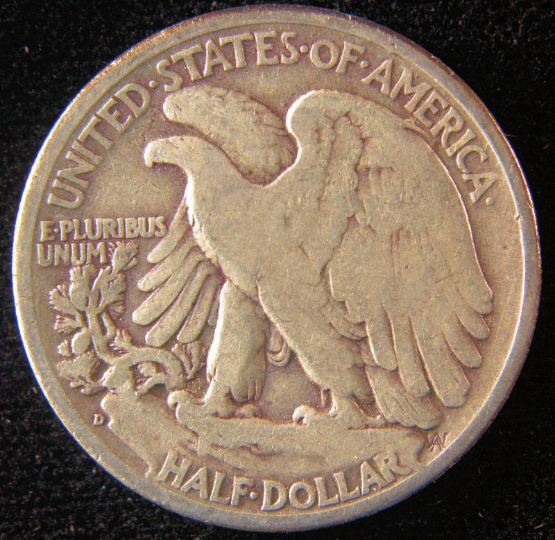 1945 D WALKING LIBERTY SILVER HALF FINE