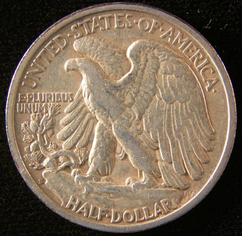 1946 S WALKING LIBERTY SILVER HALF VF