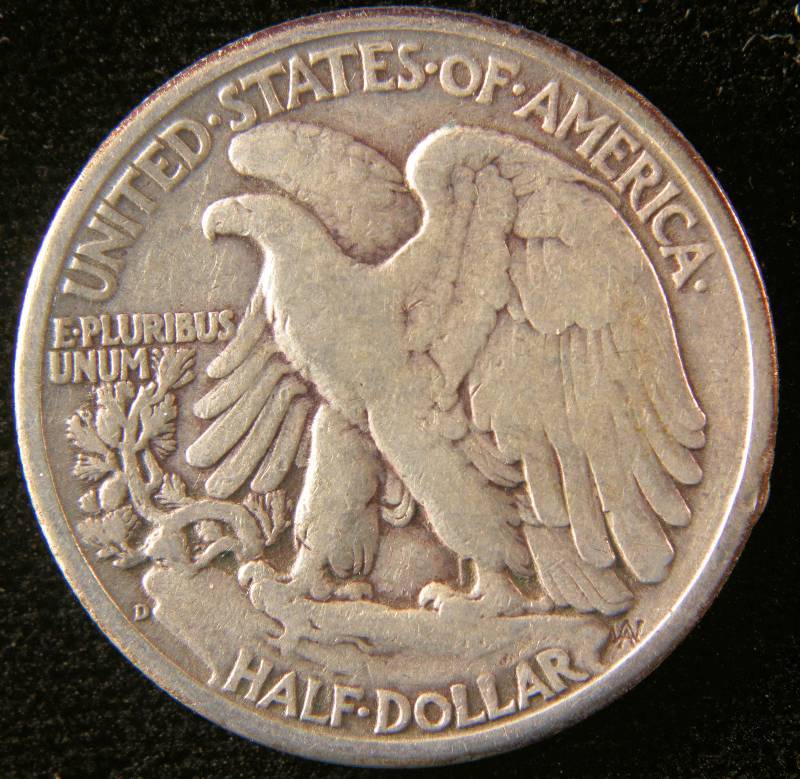 1947 D WALKING LIBERTY SILVER HALF FINE DETAILS