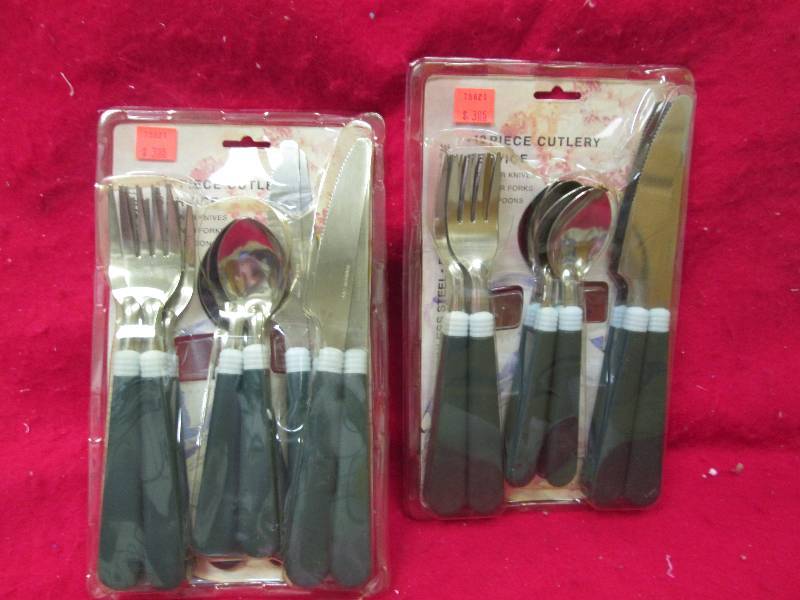 Qty 2-12 pc cutlery- Knife, Forks, ...