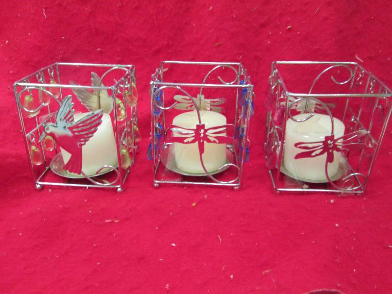 Qty 3 metal with different color ge...
