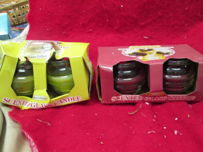 Qty 2 Home collection scented glass...