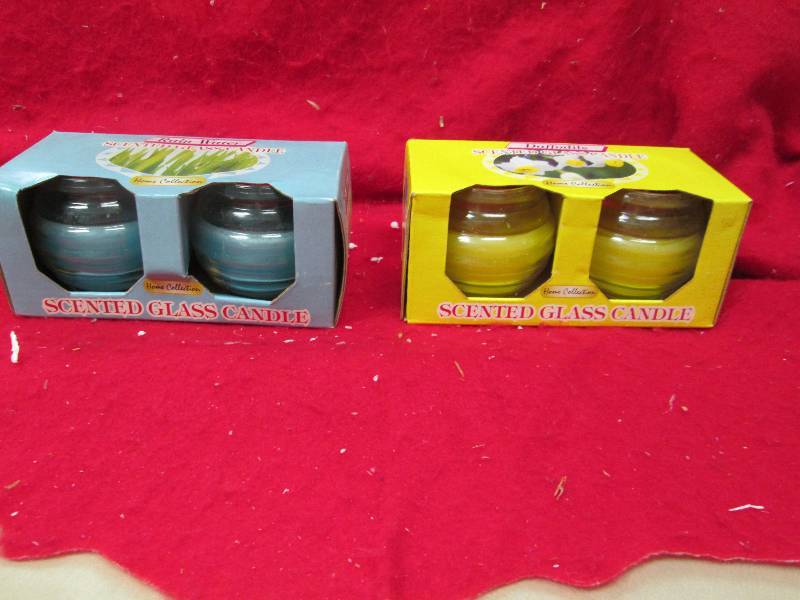 Qty 2 Home collection scented glass...