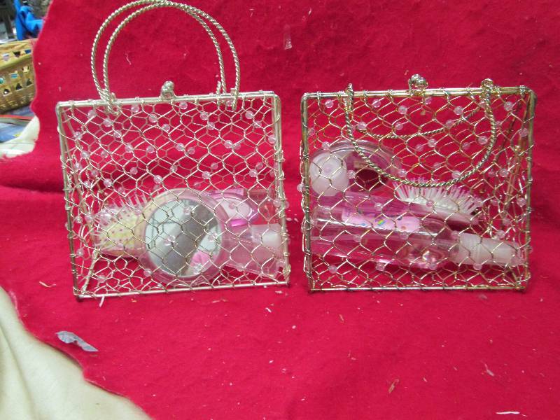 Qty 2 Wire purse outfitted with b...