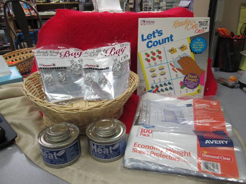 Basket, 2-Shrink wrap and pull bag,...