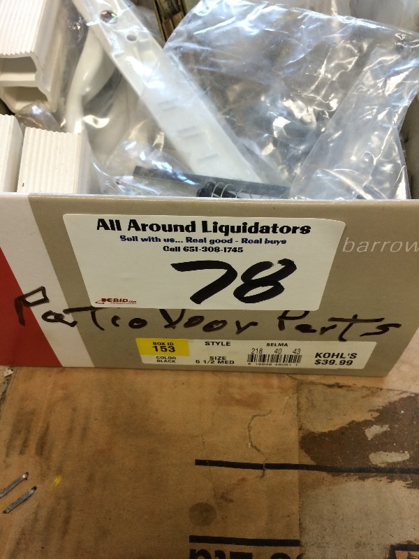 lot 78 image: Box Lot of Patio Door Parts