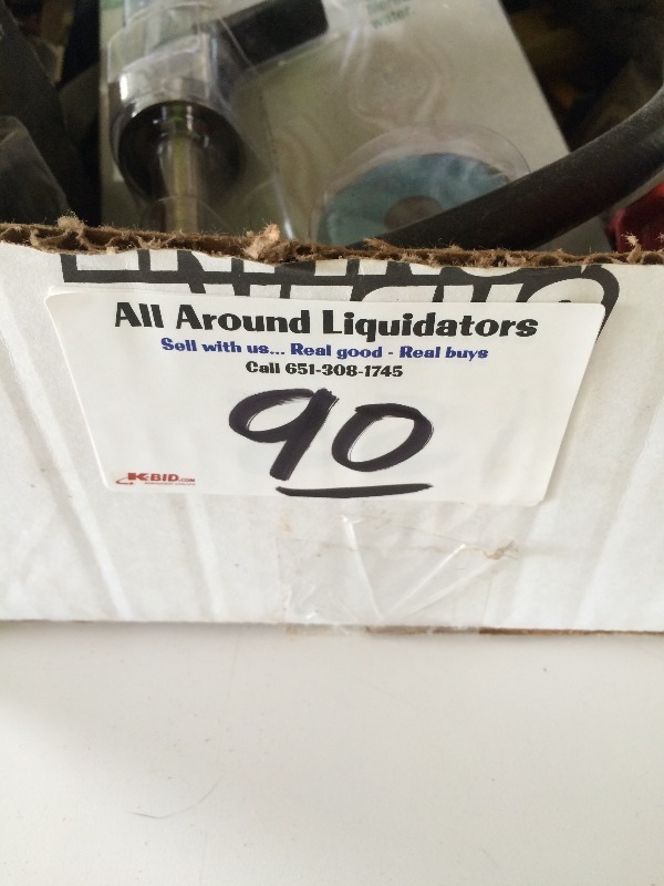 lot 90 image: Misc Box Lot, LP heater, tools